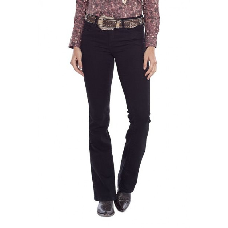 calça boot cut preta
