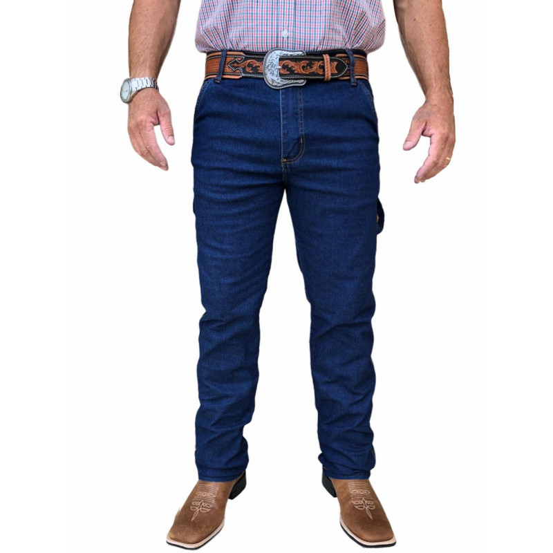 CAL A MASCULINA CARPINTEIRA LYCRA 052 AZUL TERRA DE RODEIO