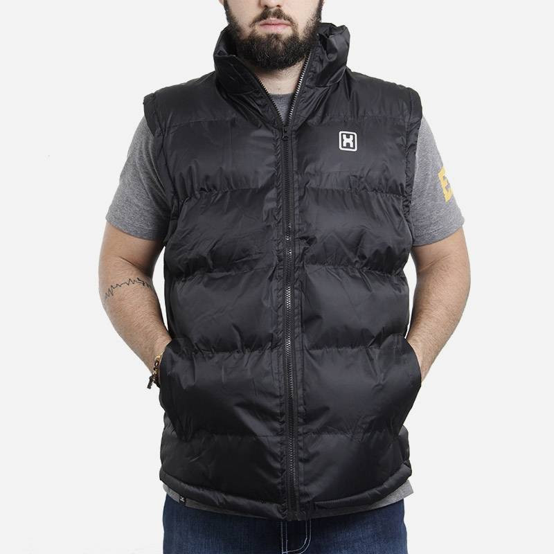 colete masculino jeans preto