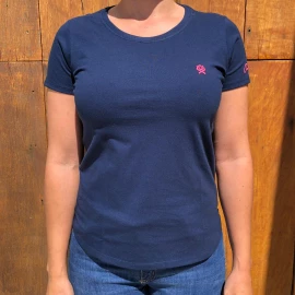 T-SHIRT FEMININA BÁSICA MARINHO 8017 OX HORNS