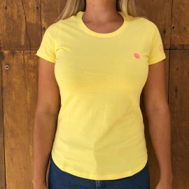 T-SHIRT FEMININA BÁSICA AMARELO 8015 OX HORNS