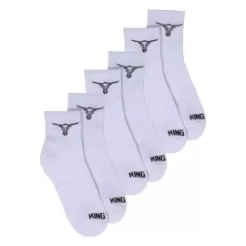 MEIA CANO MÉDIO 38-43 BRANCO KIT C/3 KING FARM