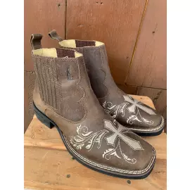 BOTINA BORDADA 5105/02 AREIA HELAZZA